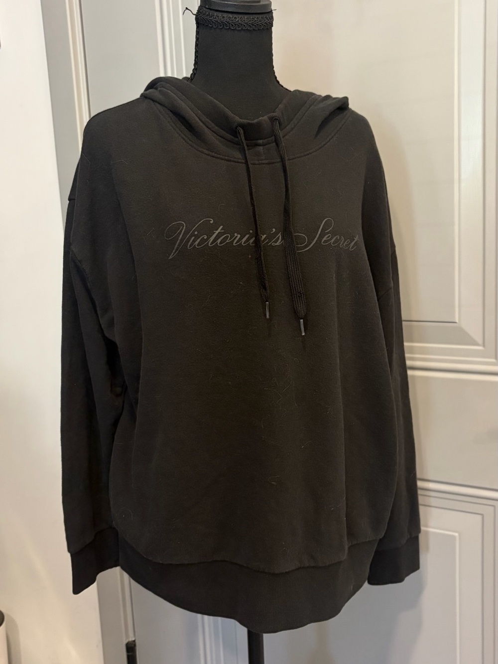 Victoria's Secret Black Pullover Hoodie with Script Logo